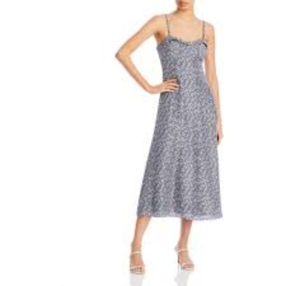 NWT: Rebecca Taylor Labyrinth Floral Slip Dress, Violet Fleur, 4